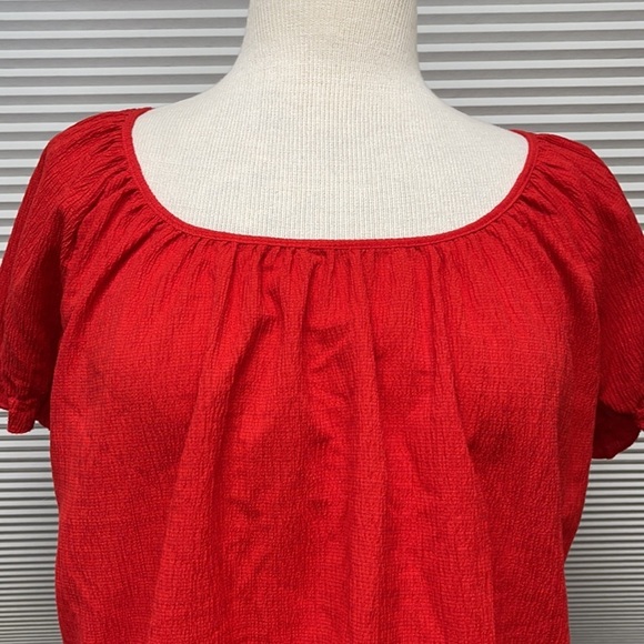 Madewell Texture & Thread Red Peasant Top Size XS - Picture 5 of 9
